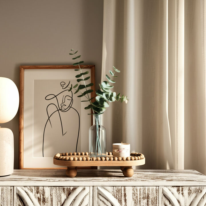 Beaded Tray with Ball Feet