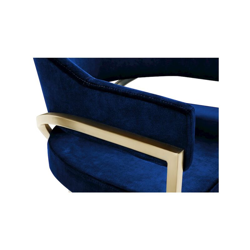 Meridian Furniture Madelyn Navy Velvet Dining Chair, Set of 2