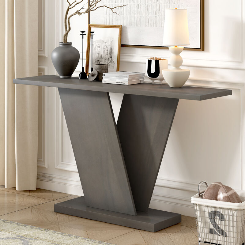 Merax V-Base Design Console Table for Entryway Living Room