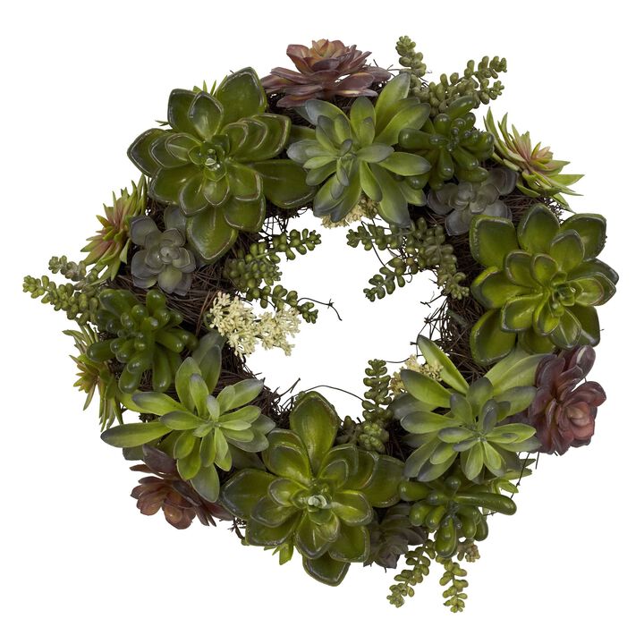 Hivvago 20" Succulent Wreath