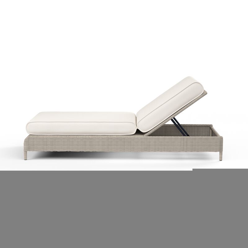 Manhattan Adjustable Chaise in Linen Canvas w/ Self Welt