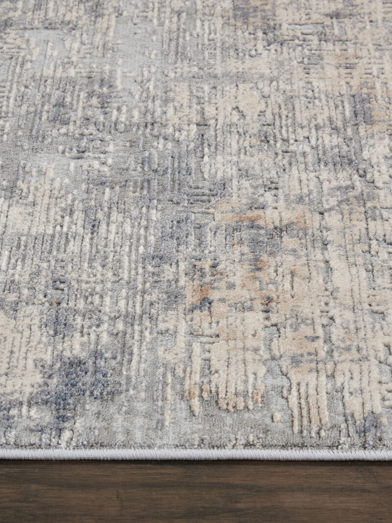 Rustic Textures RUS01 Gray/Beige 7&rsquo;10&rdquo; x Round Rug