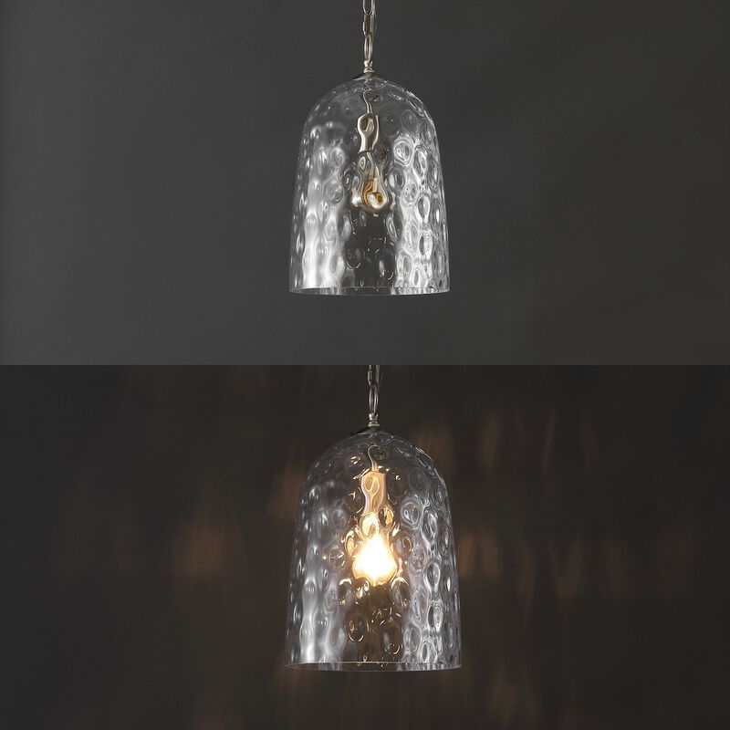 Matilda 1-Light Industrial Designer Iron/Dimple Glass Dome LED Pendant