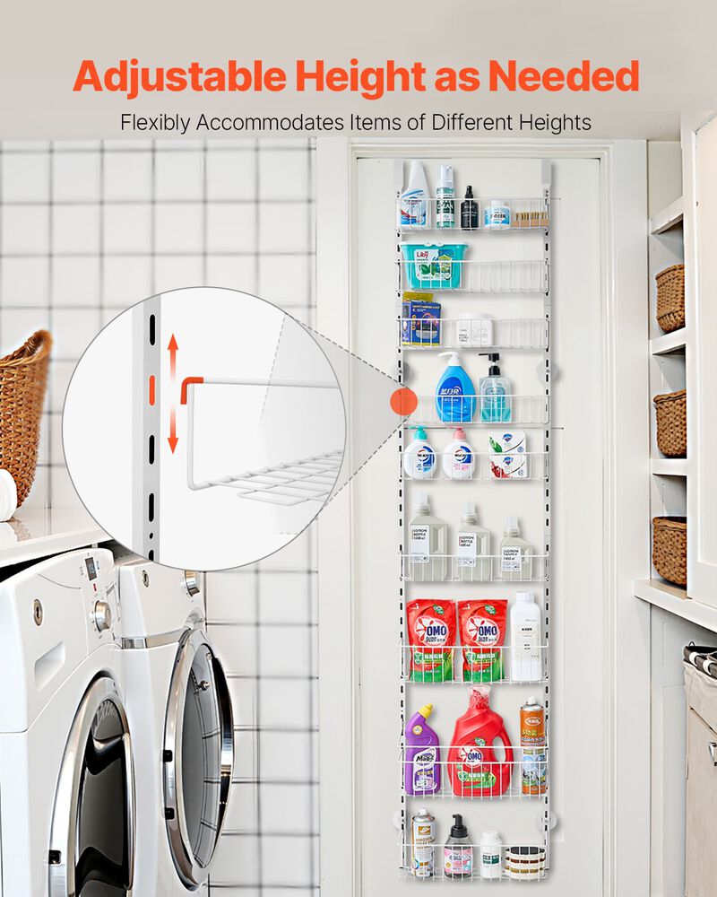 Over the Door Pantry Organizer &ndash; 9-Tier Adjustable Steel Rack for Kitchen Storage image number 2
