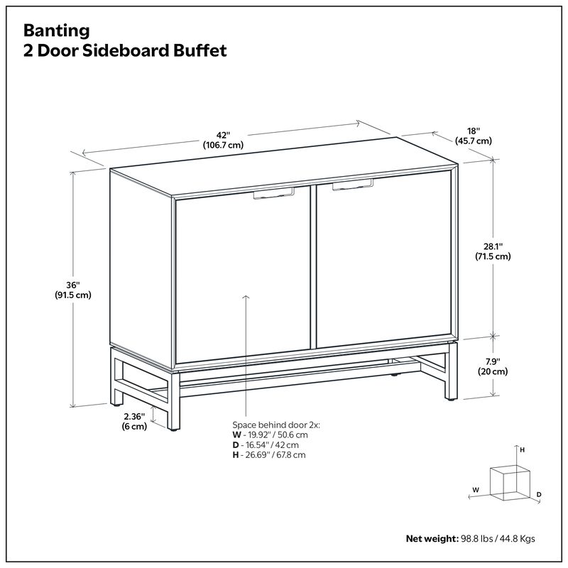 Simpli Home Banting 2 Door Sideboard Buffet image number 9