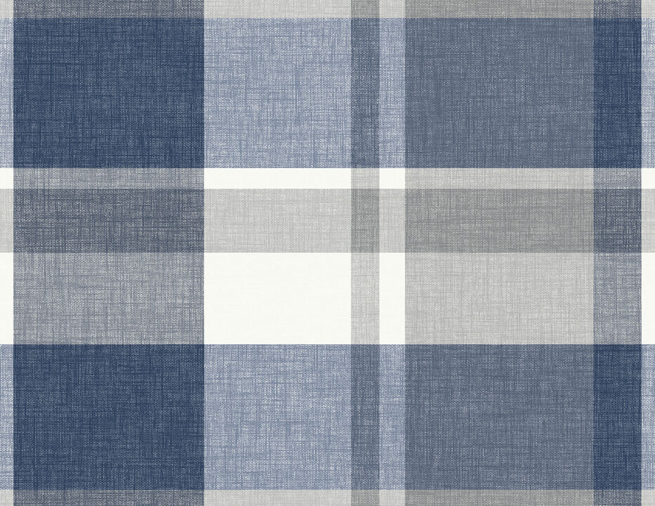 Madaket Indigo Plaid Wallpaper
