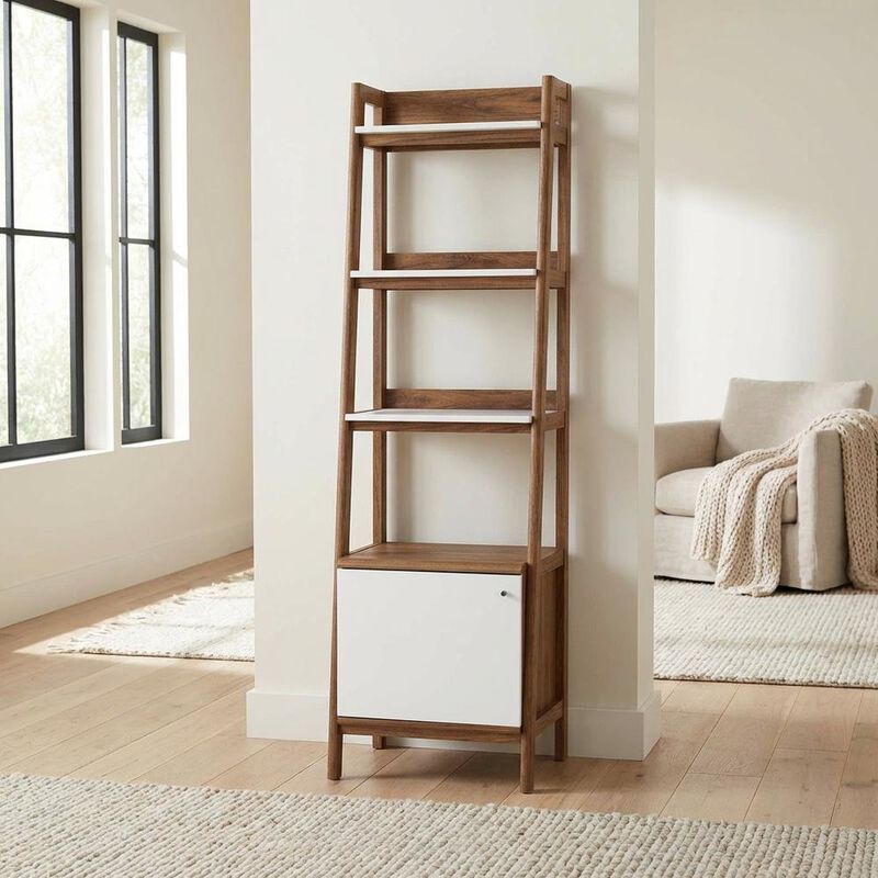 Wooden Bookshelf in finish with Open Shelving for Home Storage image number 5