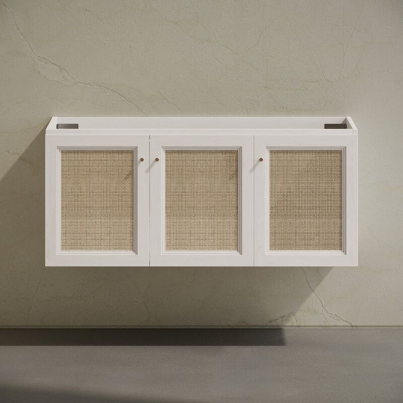 Classe 48" Wall-Mounted Bathroom Vanity in White Oak without Sink Top image number 3