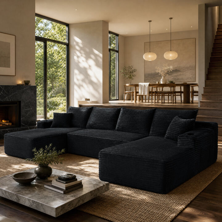 Wesnum U-Shape Cloud Sectional Sofa