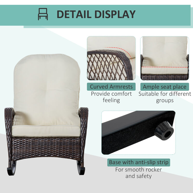Hivvago Patio Rattan Rocking Chair image number 5