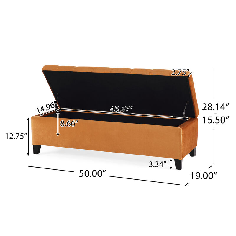 Merax Storage Ottoman,Rectangular Ottoman Bench,Upholstered Storage Bench