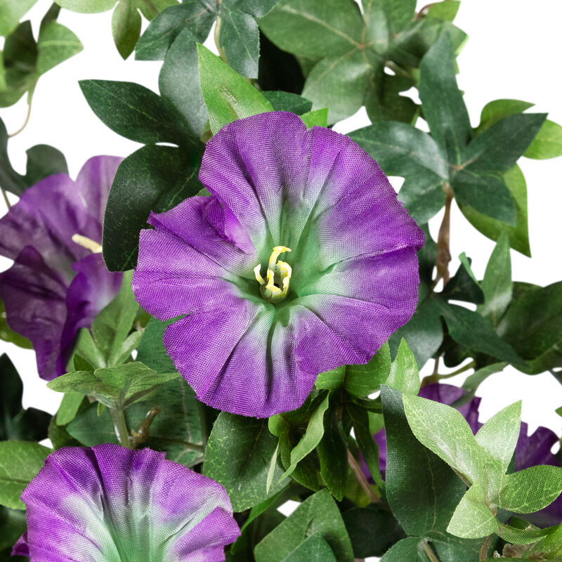 20" Purple Petunia UV Protected Artificial Hanging Floral Bush image number 5