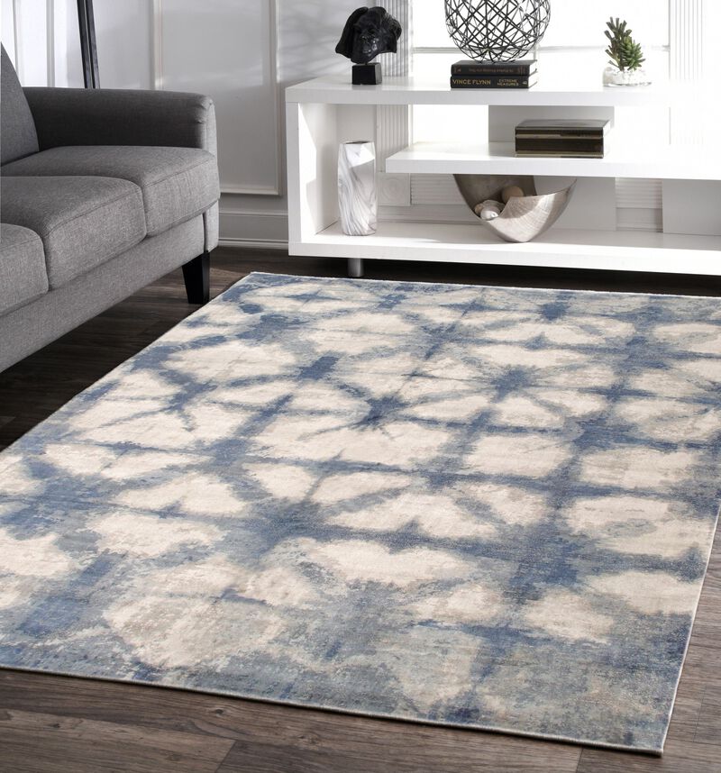 Pasargad Home Shibori Hand-Loomed/Blue Bsilk & Wool Area Rug image number 5