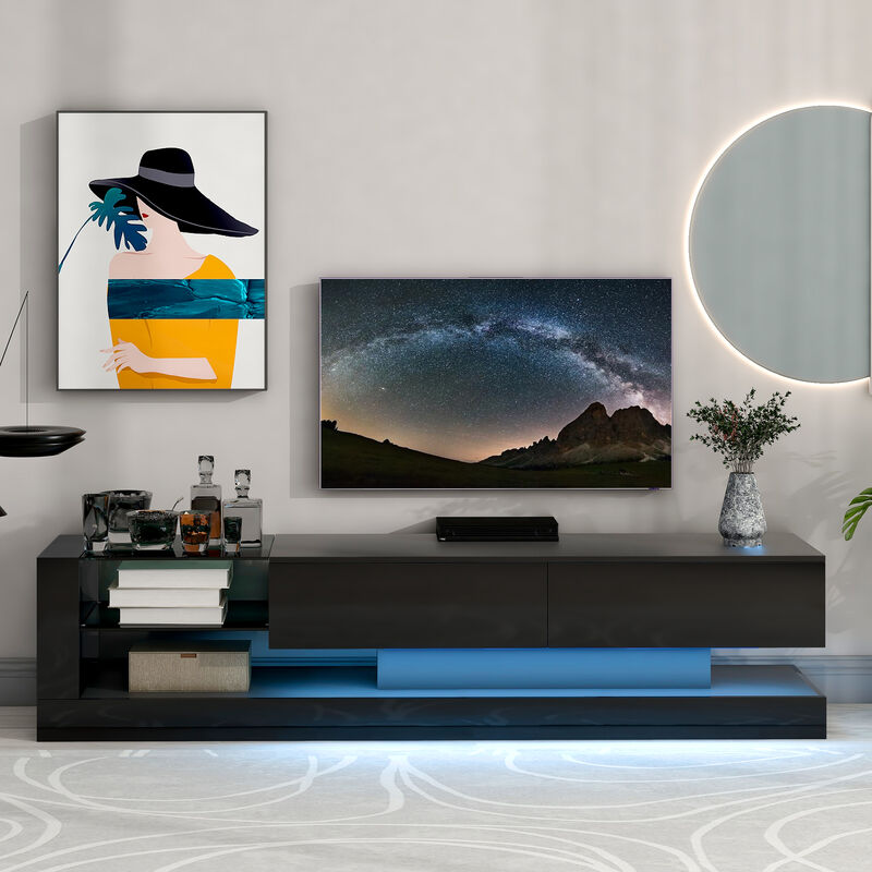 Merax TV Stand with Two Media Storage Cabinets