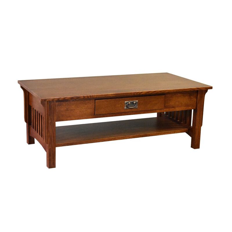 Crafters and Weavers Mission Crofter Style 1 Drawer Coffee Table - Michael's Cherry