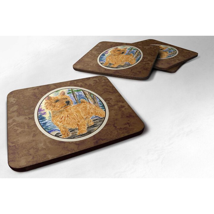 Caroline's Treasures SS8011FC Norwich Terrier Foam Coasters (Set of 4), 3.5 H x 3.5 W, Multicolor