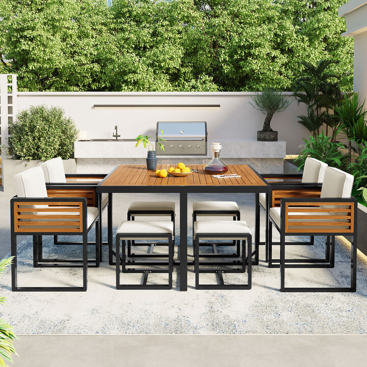 Merax Acacia Wood Patio Dining Set for Backyard, Garden
