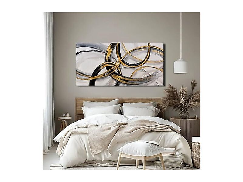 Black Art Modern Bedroom Gray Abstract Oil Decor Living Room Dining Office image number 2