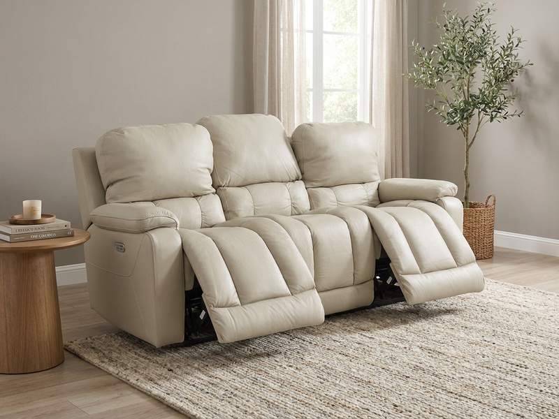 Greyson Ice Leather Power Reclining Sofa with Adjustable Headrest image number 1