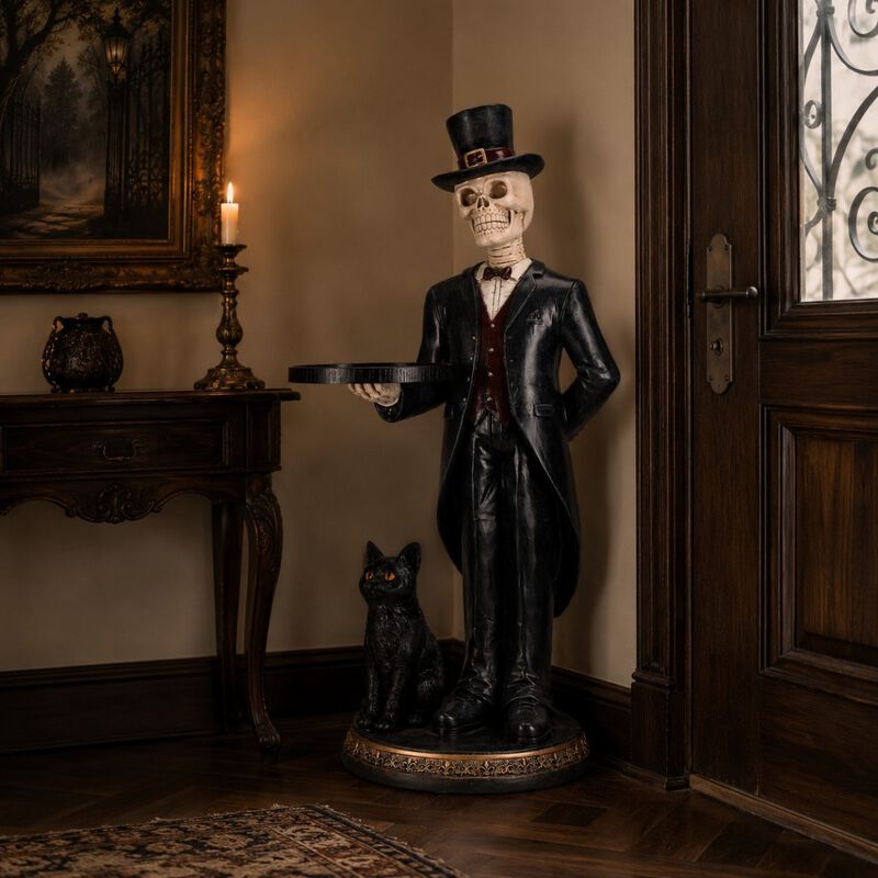 Fotson Halloween Resin Skeleton Butler Floor Statue image number 5