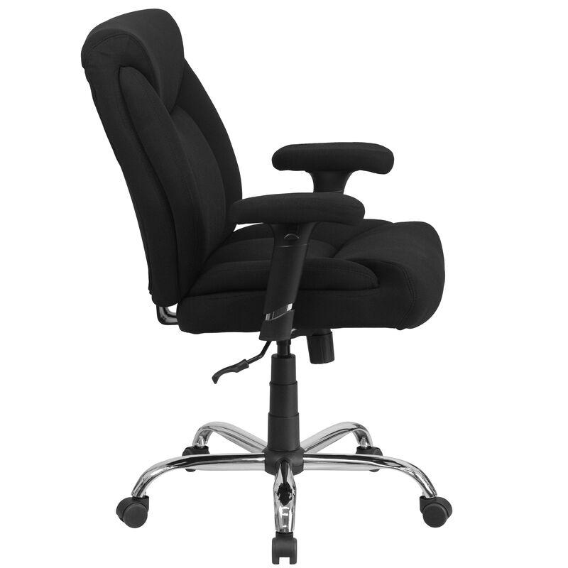 HERCULES Series Big & Tall 400 lb. Rated Black Fabric Deep Tufted Swivel Ergonomic Task Office Chair with Adjustable Arms image number 7