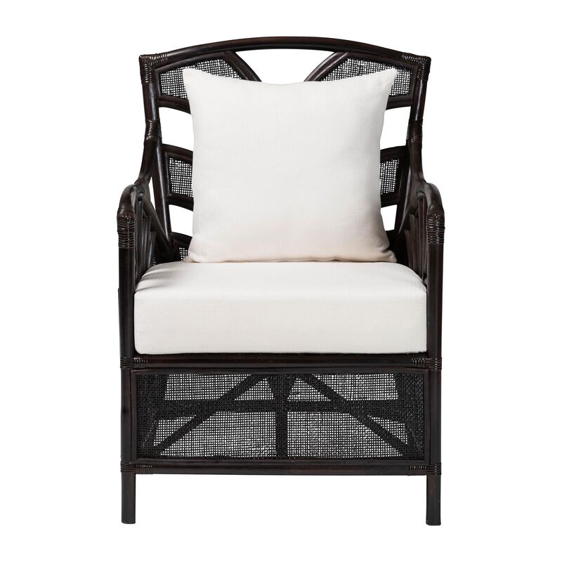 bali & pari Paden Natural Rattan Armchair - Handwoven Wicker Accent Chair with Banana Leaf Frame for Living Room or Sun Room image number 1
