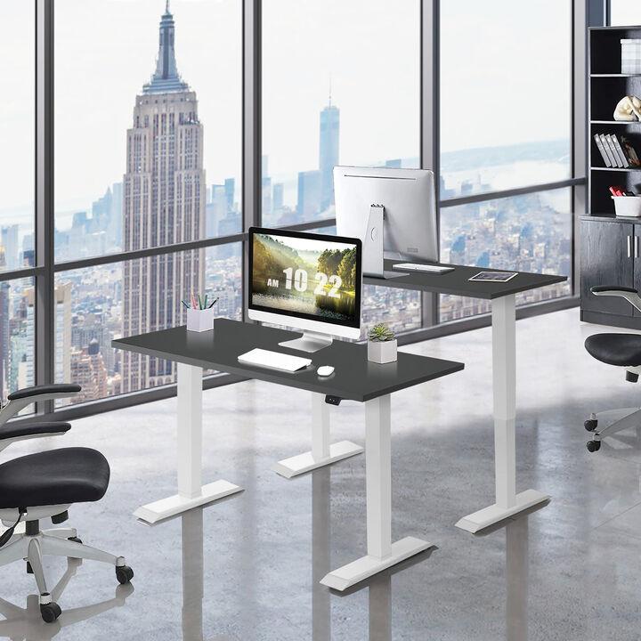 Costway 48'' Electric Sit to Stand Desk Adjustable Standing Workstation w/Control Home Office