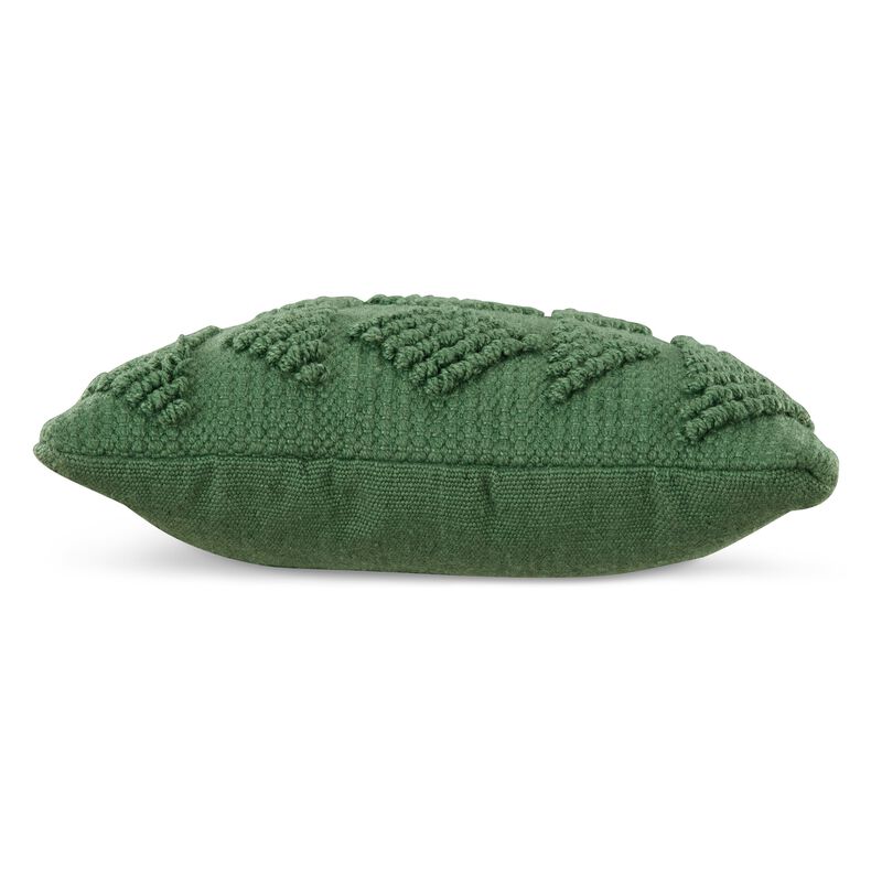 Dco Throw Pillow Set of 4, Indoor Outdoor, Woven Geometric Design, Green - Benzara