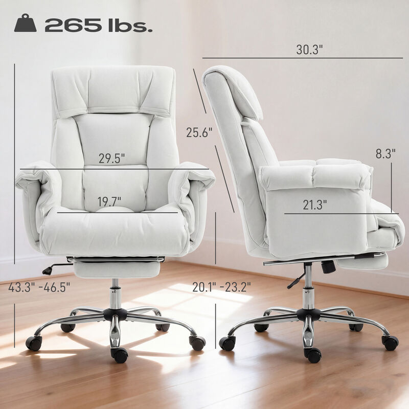 Hivvago Reclining Desk Chair with High Resilience Foam and Rolling Wheels image number 2