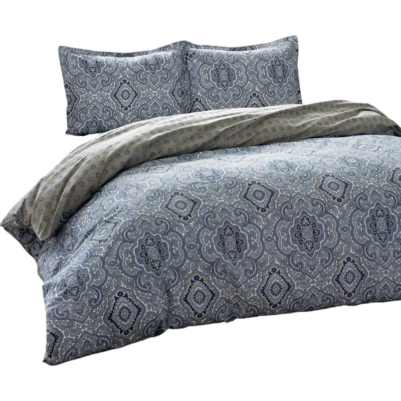 2-Piece Cotton Comforter Set with Medallion Pattern