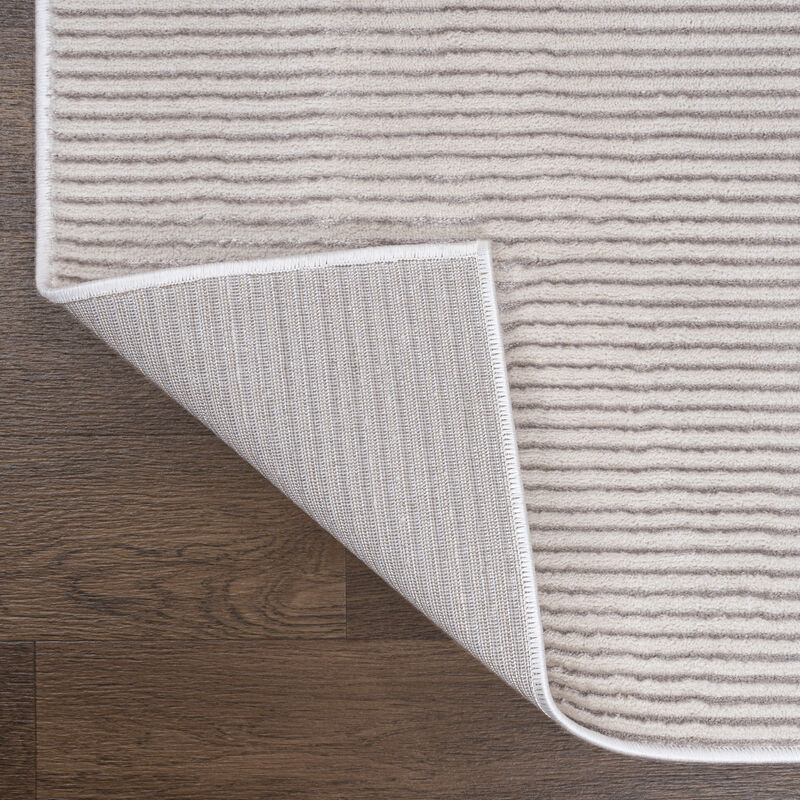 Cole Modern Minimalist Pinstripe High-Low Area Rug