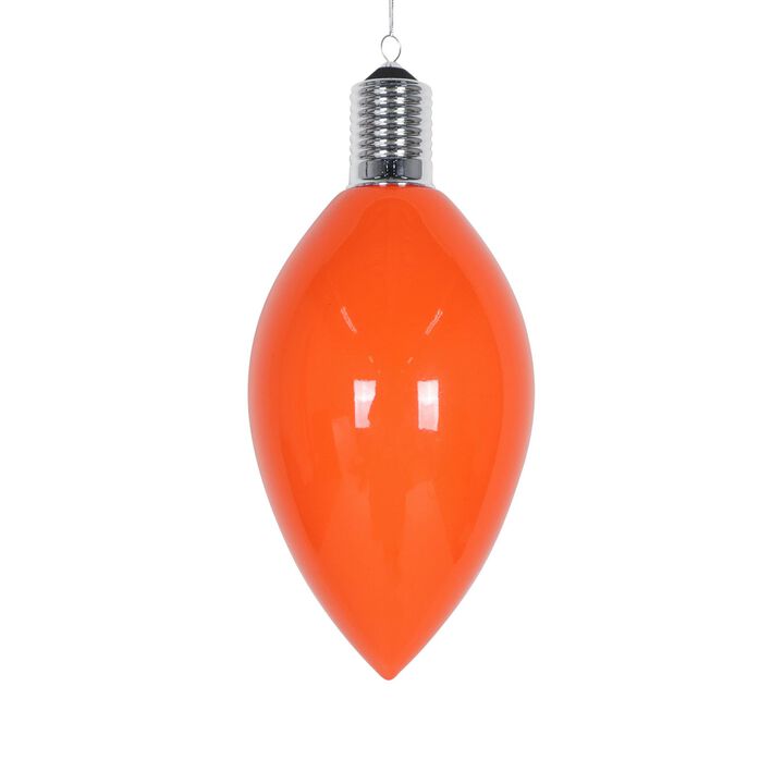 Vickerman 15.5" Orange Enamel C9 Bulb Ornament, Measures 1.15 Inches from Top to Bottom, Includes String Hanger, Ideal for Holiday Ornament Collection