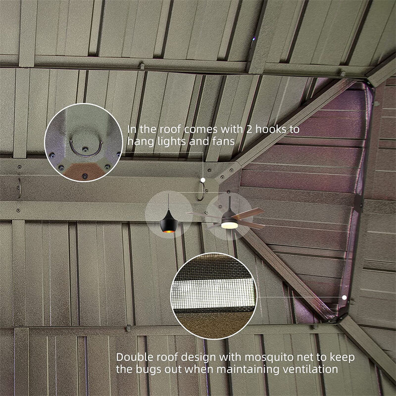 Streamdale Outdoor Hardtop Gazebo with Curtains & Netting