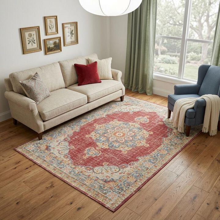 HomeRoots Medallion Area Rug