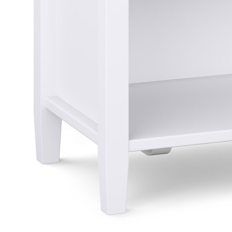 Warm Shaker SOLID WOOD 24 inch Wide Transitional Bedside Nightstand Table in White