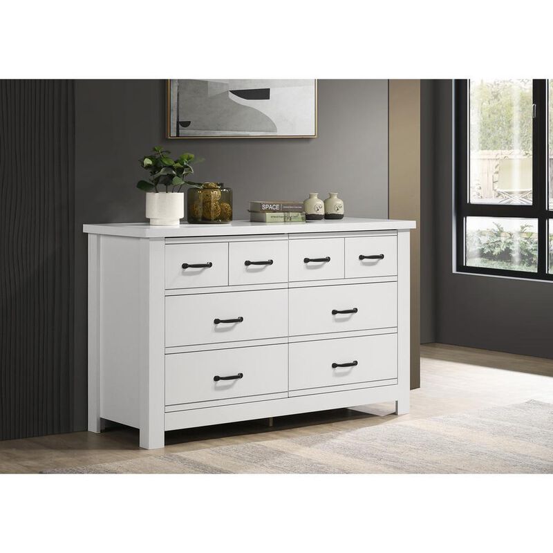 Cassini White 6-Drawer Dresser