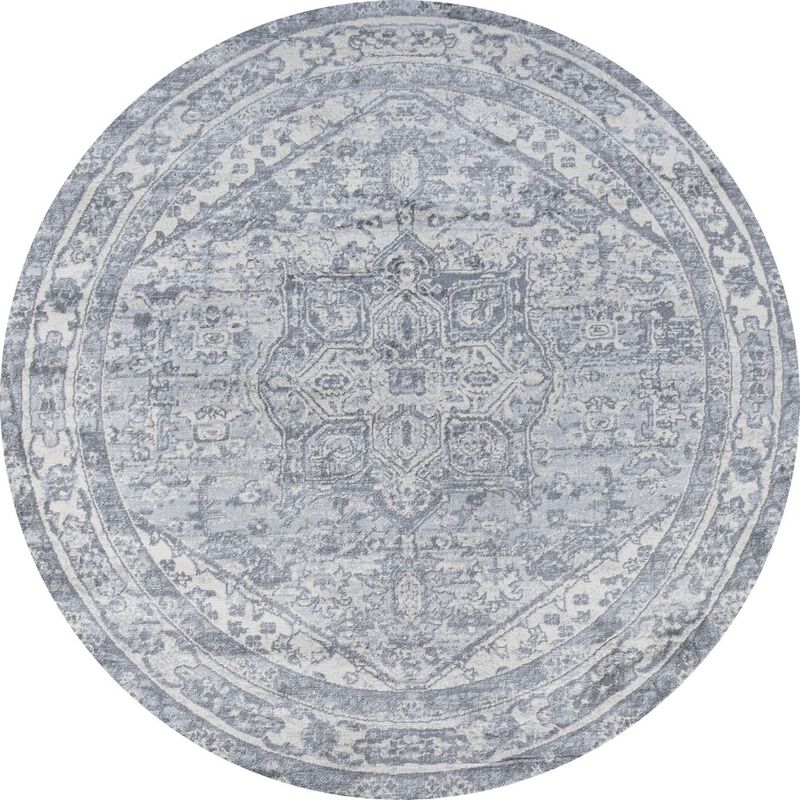 Modern Vintage Medallion Round Area Rug