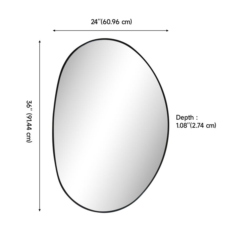 Aurelia Irregular Oval Metal Framed Wall Mounted Mirror image number 3