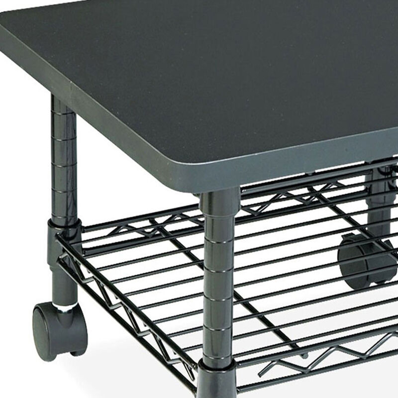 Mobile Under Desk Home Office Fax/Printer Stand Cart with Shelf for Convenient Storage and Easy Access image number 1