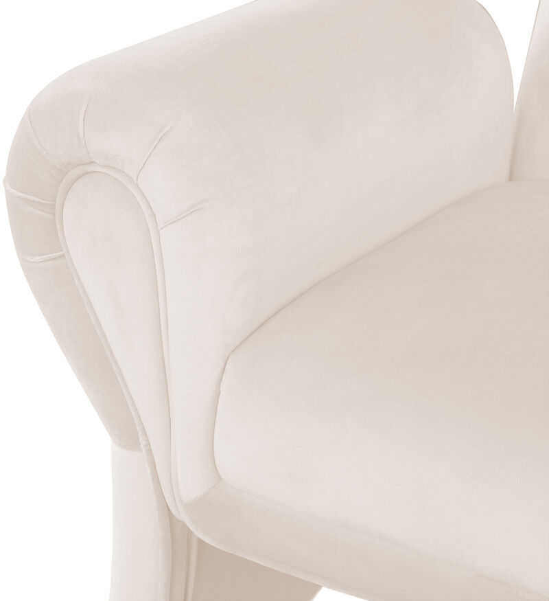 Meridian Furniture Fleurette Cream Velvet Accent Chair image number 6