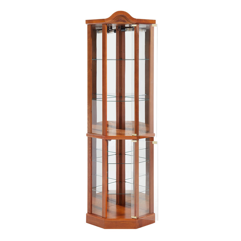 Classic Corner Glass Curio Cabinet image number 0