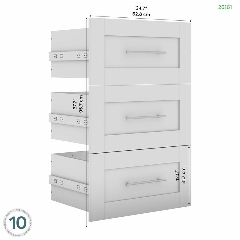 Bestar Pur 3 Drawer Set for Pur 36W Closet Organizer