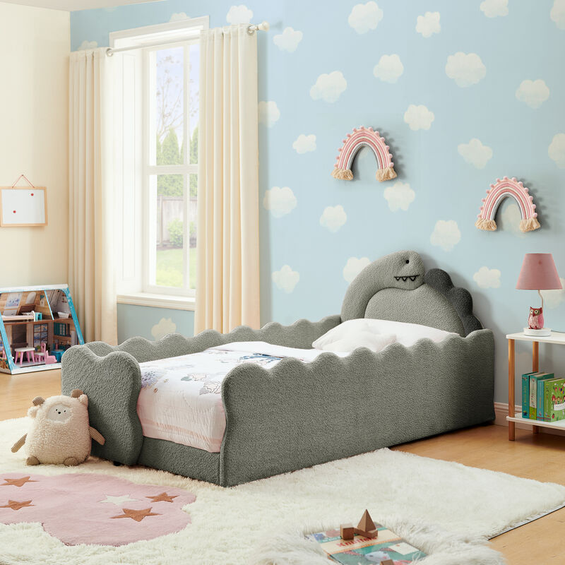Ganwan Cute Dinosaur-Shaped Kids Bed Frame image number 3