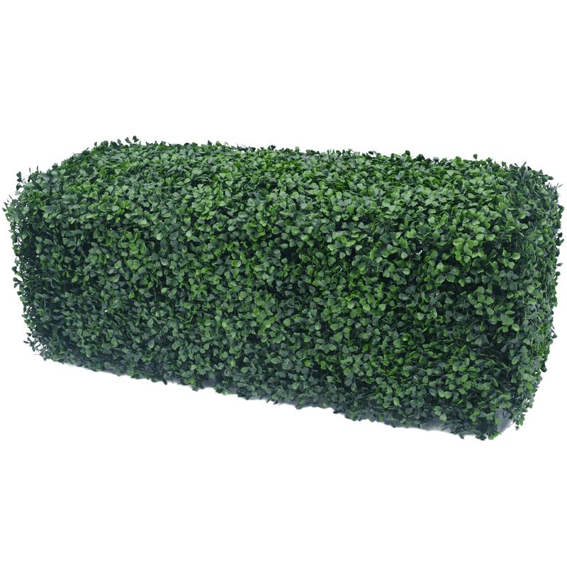 Dark Artificial Boxwood Hedge 40"L x 10"H Commercial Grade UV Resistant image number 0