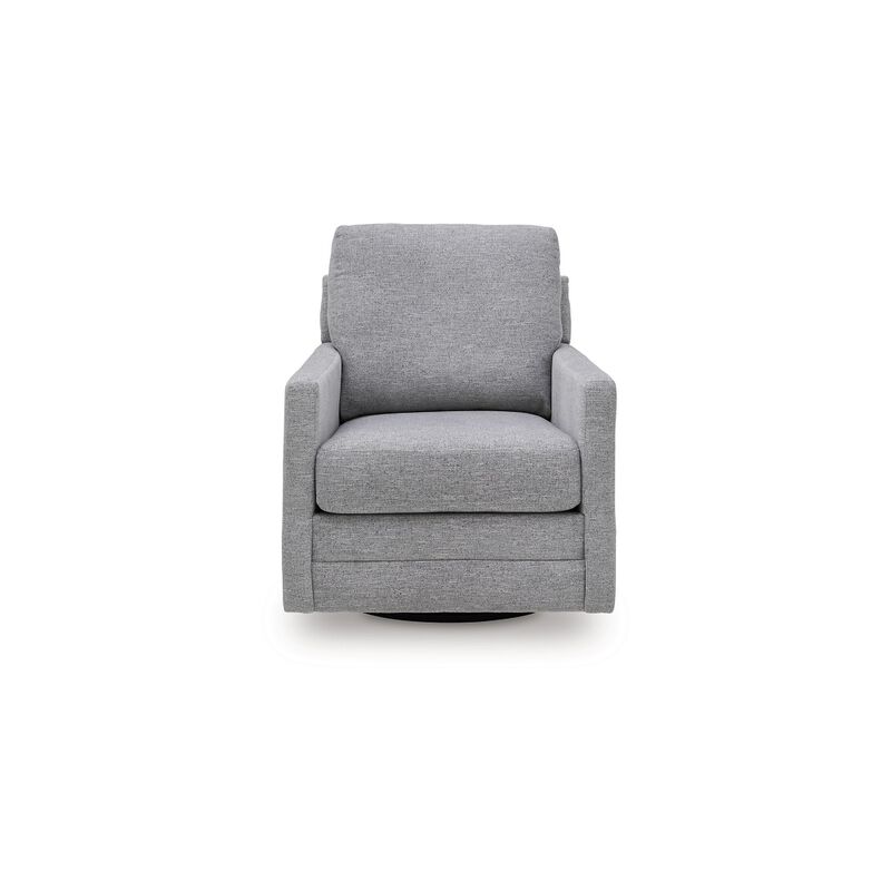 Frey Swivel Accent Chair, Straight Arms, Pewter Gray Next Gen Nuvella image number 2