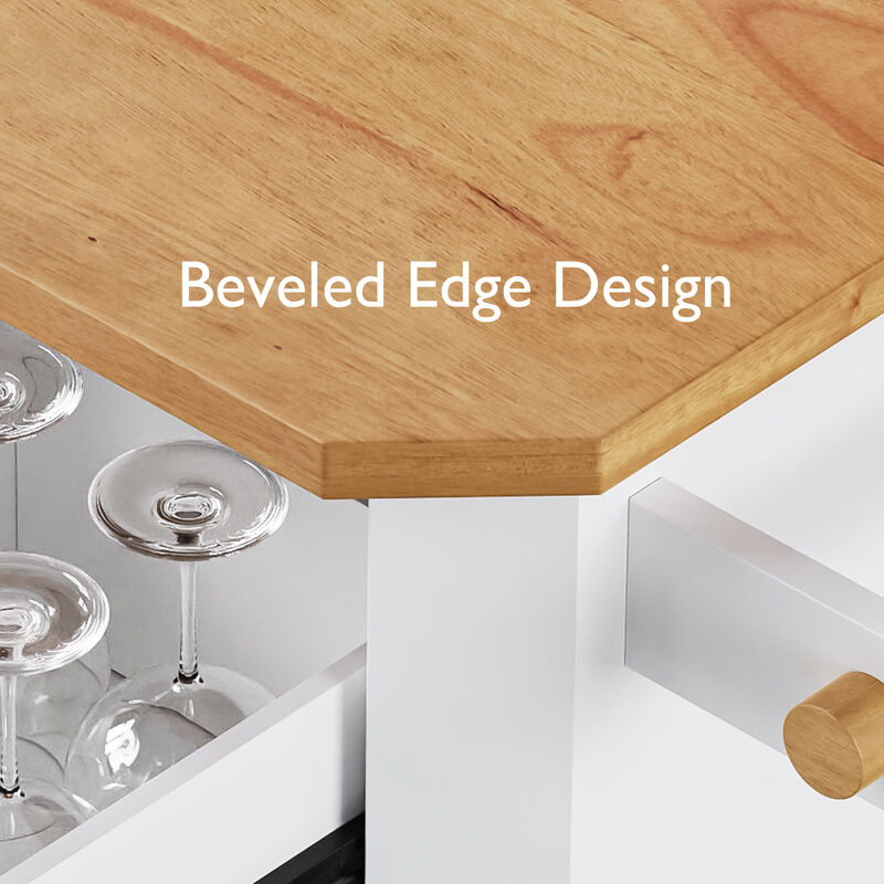 Merax Rolling Kitchen Island  Cart with Power Outlet