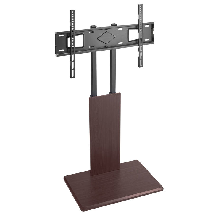 Universal Swivel TV Stand with Power Strip, Height Adjustable TV Mount for Living Room-Brown