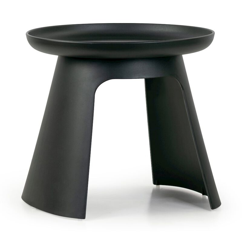 Glamour Home Balius Black Plastic Round End Table