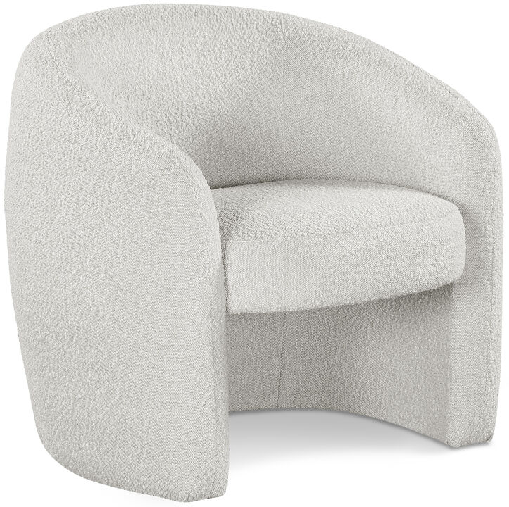 Meridian Furniture Acadia Cream Boucle Fabric Accent Chair