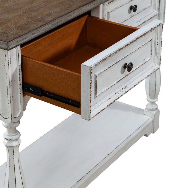 Liberty Furniture Manor 42 Inch Hall Console Table  Storage - Antique White & Weathered Bark image number 8